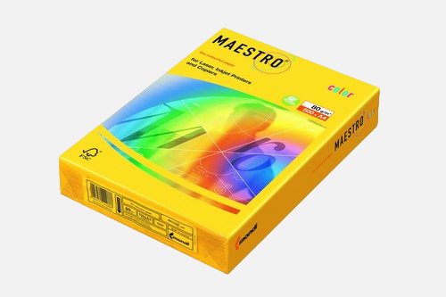 Papel MAESTRO 80gr Amarillo x 500 hjs.
