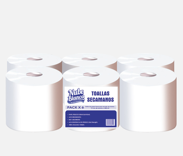 Toalla Jumbo NB 180 m x 6 rollos.
